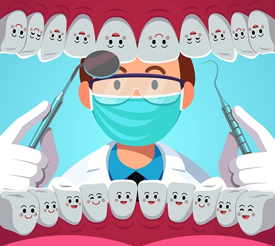illustration of dental exam in Austin  