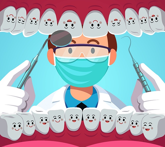 illustration of dental exam in Austin