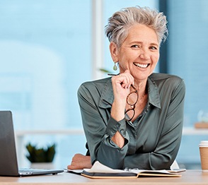 Woman smiling in office